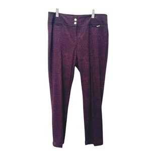 Anne Klein Women's Purple Speckled Stretch Career Dress Pants‎ Size 14 Petite